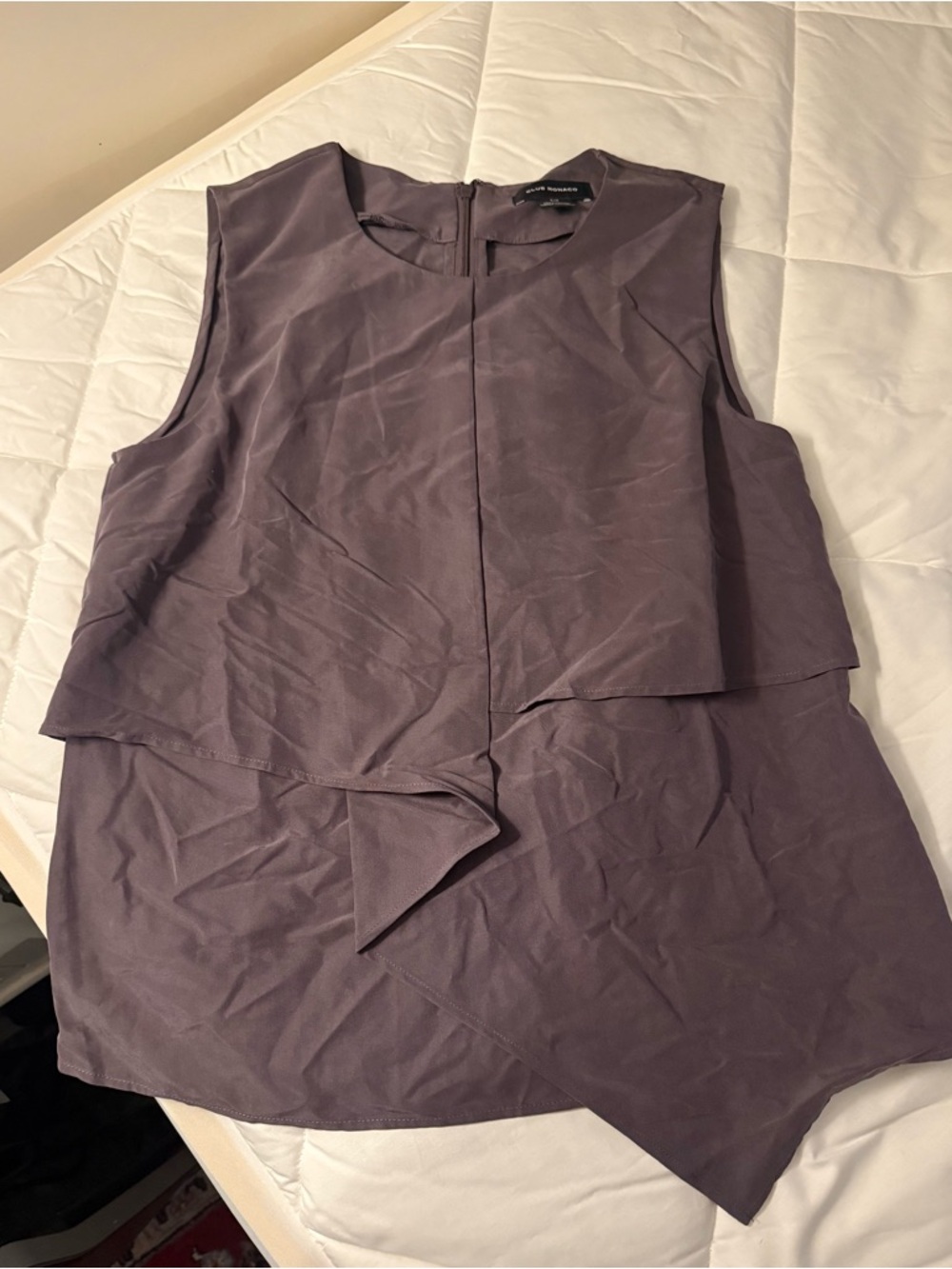 Club Monaco Sleeveless Draped Top in Plum